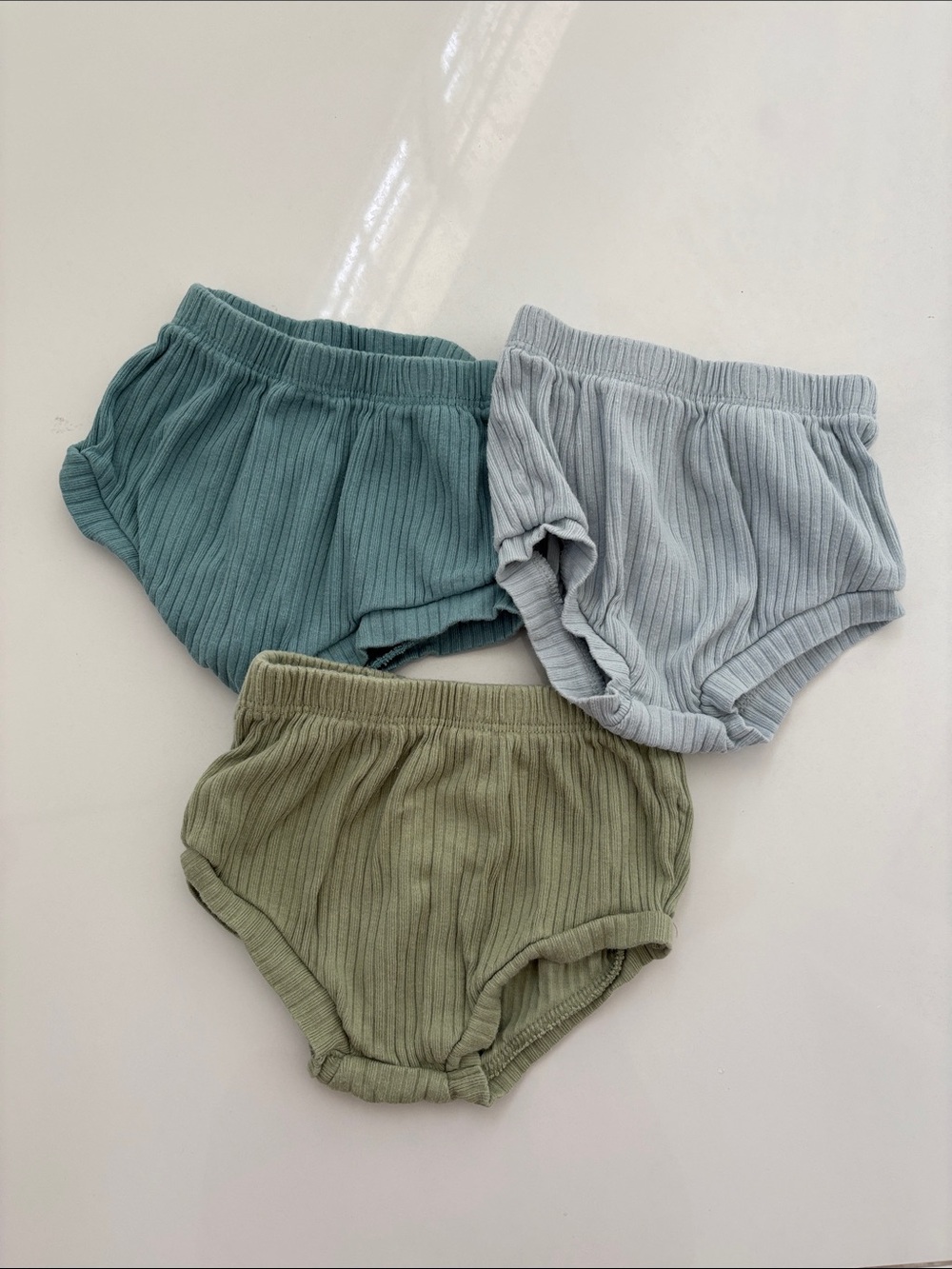 Cloud Island Ribbed Diaper Covers Bloomers Bundle of 3 Size 0-3M